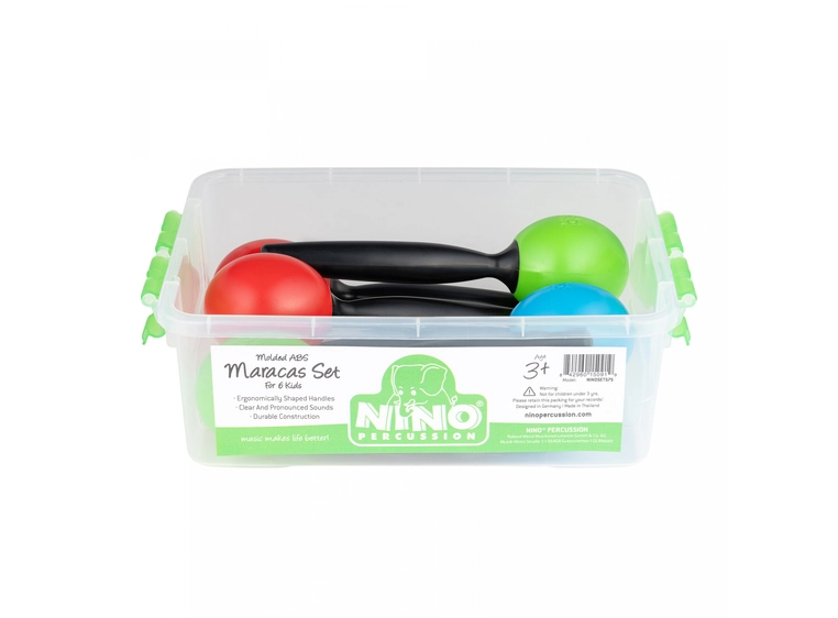 NINO PERCUSSION NINOSET575 Maracas Shaker Set, medium, 6 pcs. 