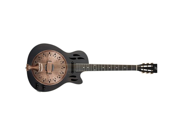 Ortega RRG40CE-DBK Americana Series Resonator Guitar, Cutaway, Satin black