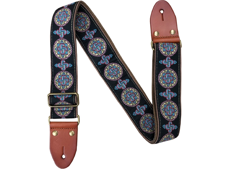 Profile GT46 Woven Guitar Strap Leather ends 