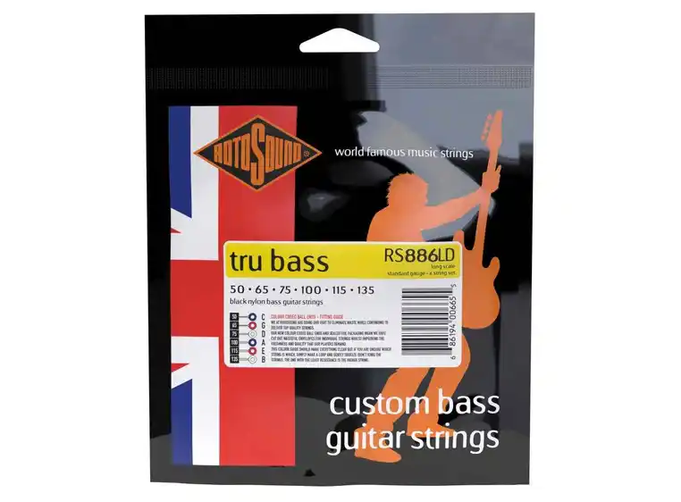 Rotosound RS886LD Black Nylon (050-135) Flatwound 6 String 