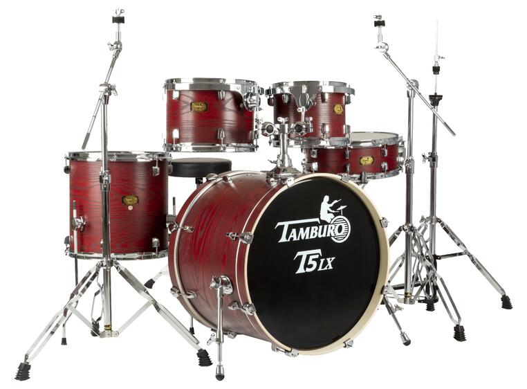 Tamburo TB T5LXS22WGRD Trommesett WRAP/PVC red wood, 22" bass drum