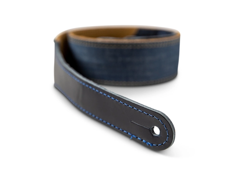 Taylor Blue Denim Strap Gold Logo, 2" 