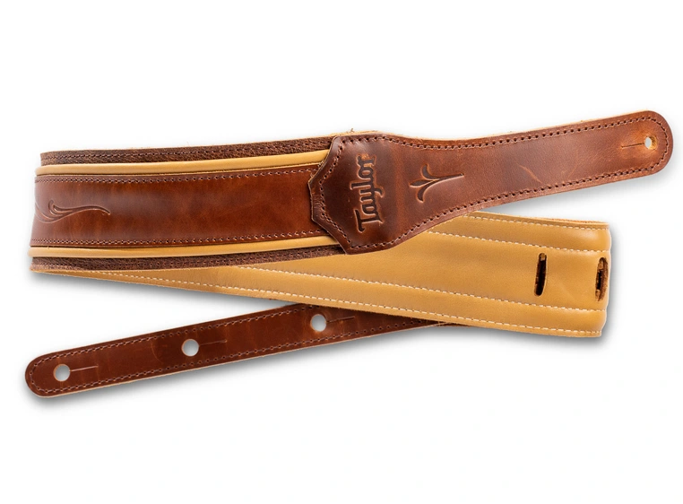 Taylor Spring Vine Strap Brown Leather, 2.5", Butterscotch Trim 