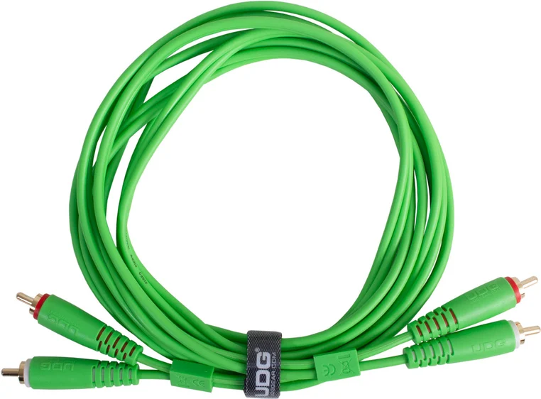 UDG Gear Lydkabel 2x RCA - 2x RCA Green 1,5m 