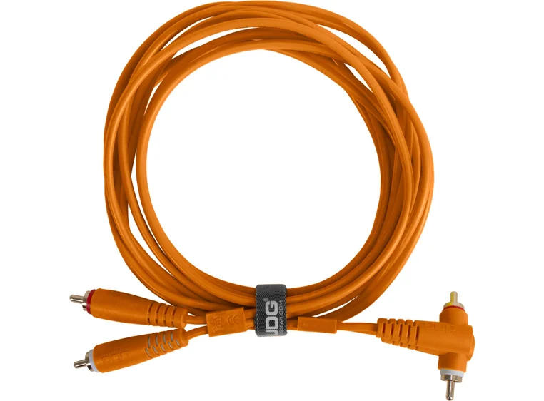 UDG Gear Lydkabel 2x RCA - 2x Vinkel RCA Orange 3m 