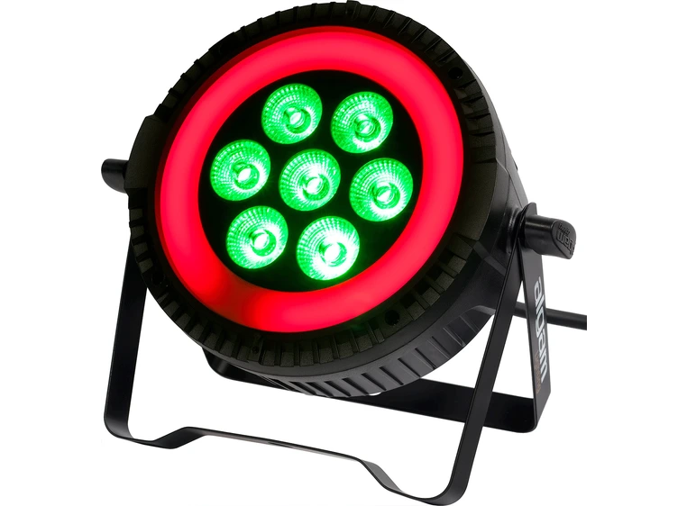 Algam Lighting PARWASH 76 RING 7x6W LED PAR Wash with RGB LED Ring 