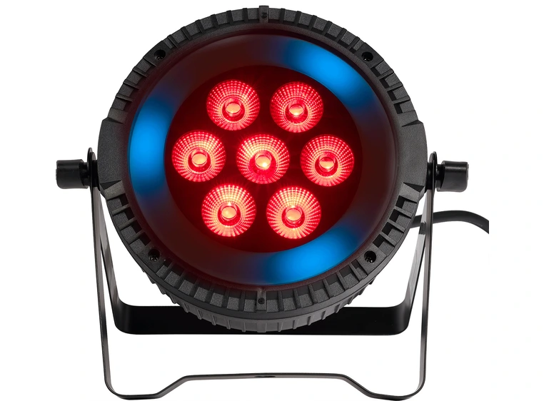 Algam Lighting PARWASH 76 RING 7x6W LED PAR Wash with RGB LED Ring 