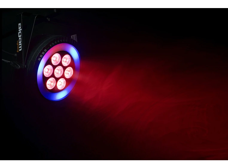 Algam Lighting PARWASH 76 RING 7x6W LED PAR Wash with RGB LED Ring 
