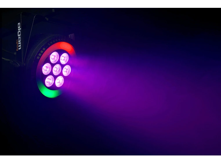 Algam Lighting PARWASH 76 RING 7x6W LED PAR Wash with RGB LED Ring 