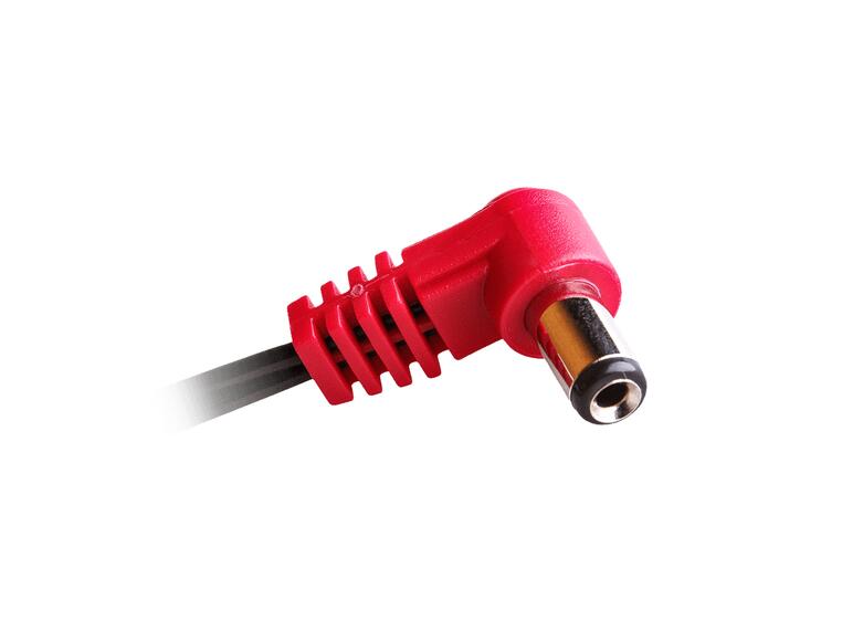 CIOKS 2030 Type 2 - 5,5/2,1mm DC plug Senter positiv, L-form, 30cm (rød)