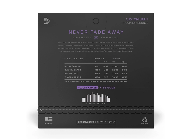 D'Addario XTB3790GS Bass Coated PB (037-090) GS MINI 