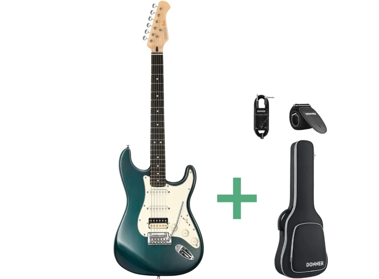Donner DST-400B el-gitar dark green 