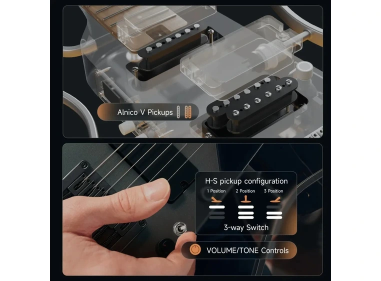 Donner HUSH-X PRO silent el-gitar midnight glow 