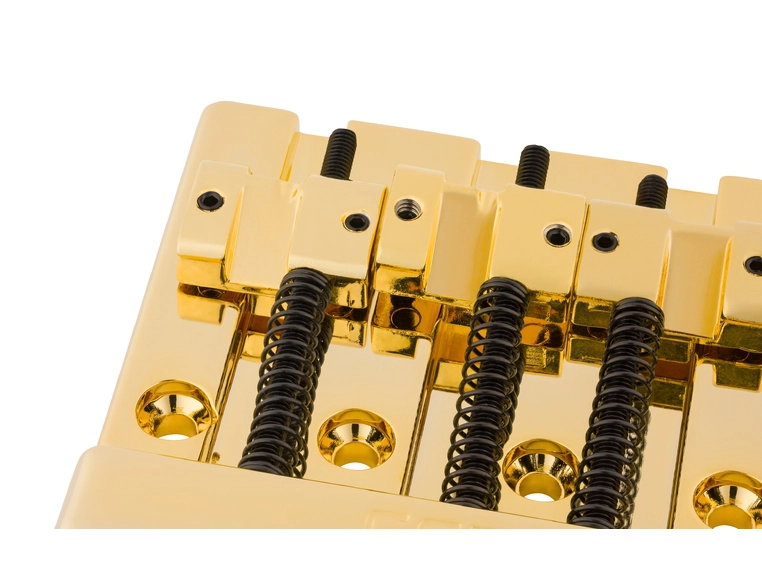 Fender HiMass 4-String Bass Bridge Assembly With Brass Saddles, Gold 