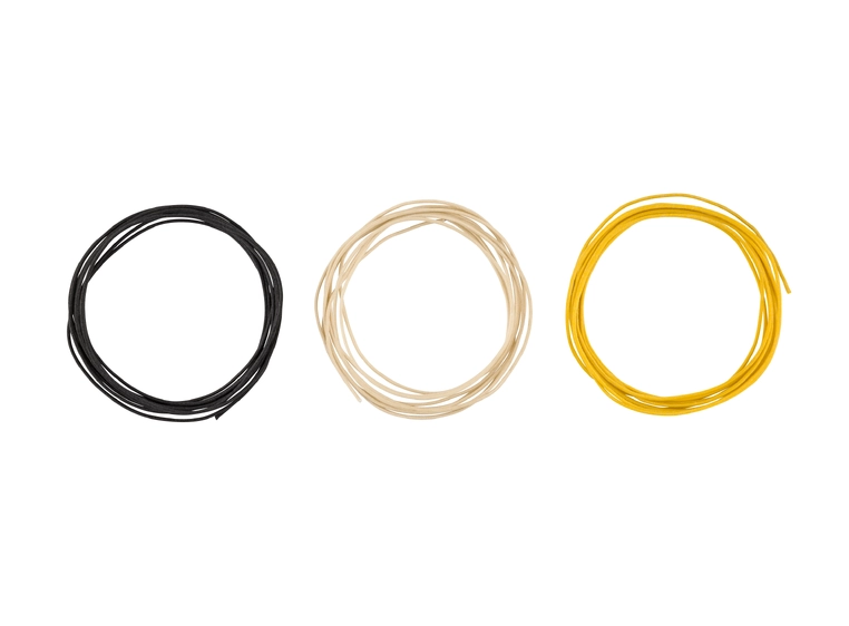 Fender Pure Vintage Cloth Wire 22 AWG, 10' Black, White, Yellow 