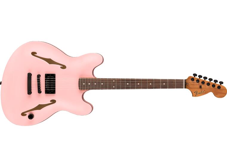 Fender Tom DeLonge Starcaster RW, Black Hardware, Satin Shell Pink