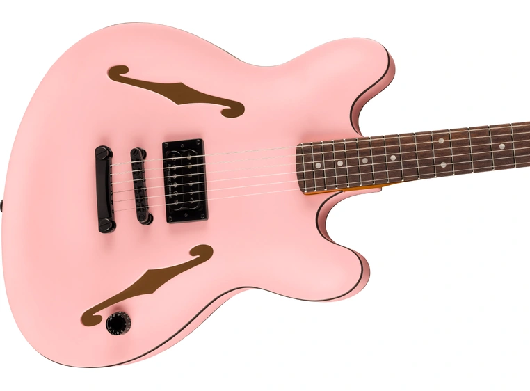 Fender Tom DeLonge Starcaster RW, Black Hardware, Satin Shell Pink 