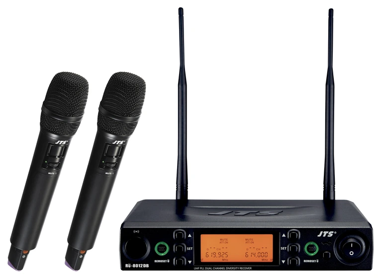 JTS RU-8012DB/RU-850LTH Dobbel mottaker m/ 2x håndholdt, 614-650MHz 