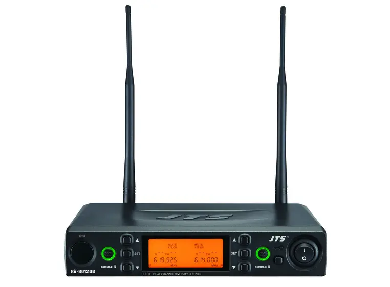 JTS RU-8012DB/RU-850LTH Dobbel mottaker m/ 2x håndholdt, 614-650MHz 