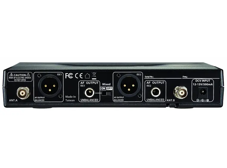 JTS RU-8012DB/RU-850LTH Dobbel mottaker m/ 2x håndholdt, 614-650MHz 