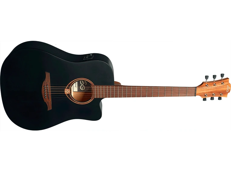 LAG T70DCE-BLS Dreadnought Black Cutaway Acoustic-Electric 
