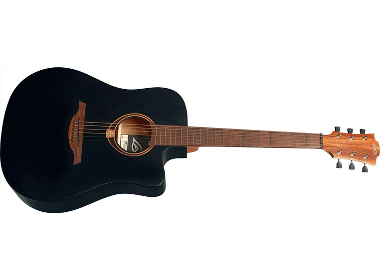 LAG T70DCE-BLS Dreadnought Black Cutaway Acoustic-Electric 