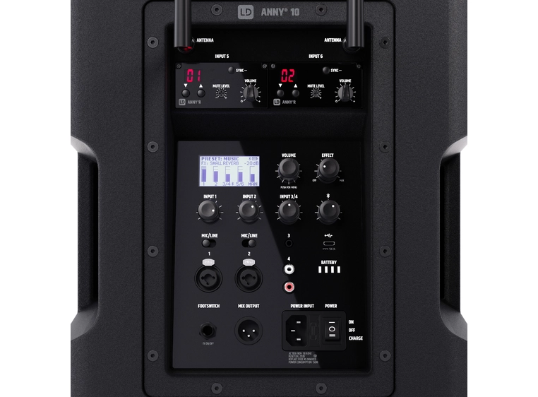 LD Systems ANNY 10 HBH 2 B6 Kompakt-PA Batteri/BT, trådløs mikrofon+bøyle 