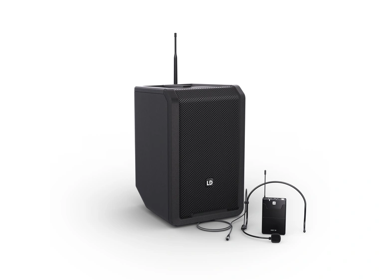 LD Systems ANNY 8 BPH B8 Kompakt-PA Stage Black, med bøylemikrofon 