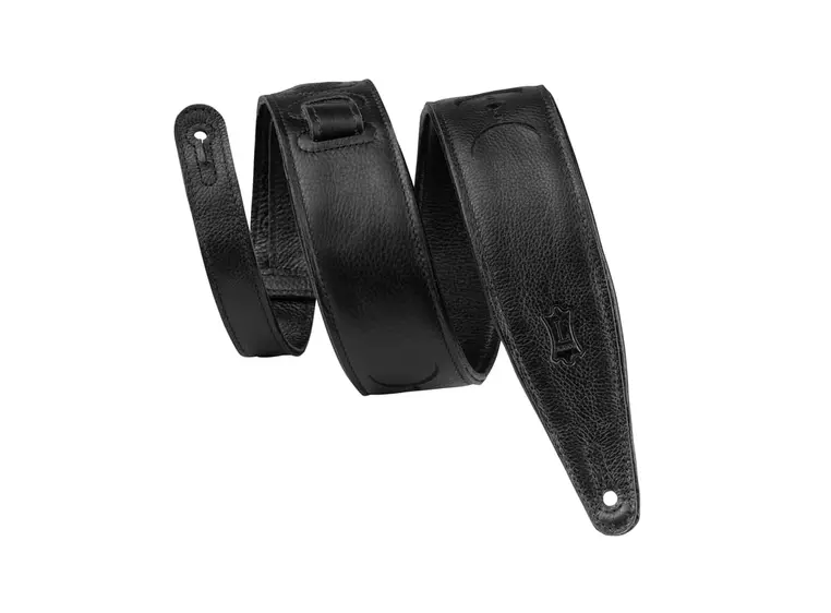 Levy's MG317MP-BLK-BLK 2.5" Leather Guitar Strap 48"-55'' Black 