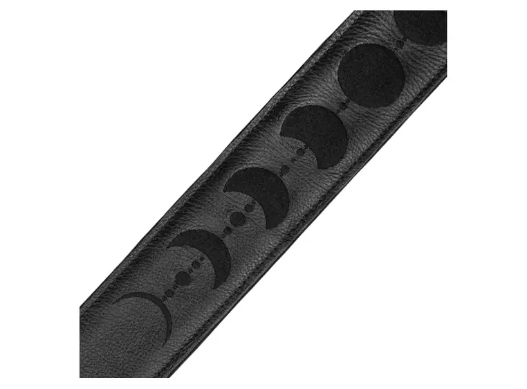 Levy's MG317MP-BLK-BLK 2.5" Leather Guitar Strap 48"-55'' Black 