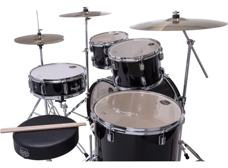 Mapex Comet CM5044FTCDK Drum Set - Black 5-delt sett med stativ, cymbaler og stol 
