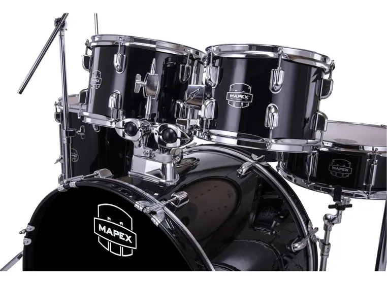 Mapex Comet CM5044FTCDK Drum Set - Black 5-delt sett med stativ, cymbaler og stol 