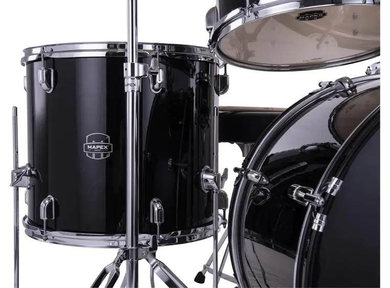 Mapex Comet CM5044FTCDK Drum Set - Black 5-delt sett med stativ, cymbaler og stol 