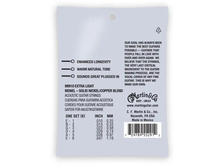 Martin Guitar MM10 Retro - Extra Light (010-047) 