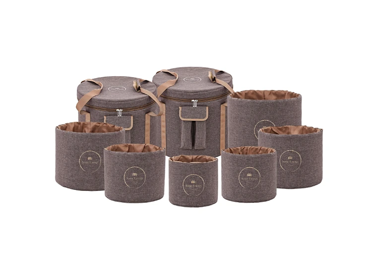 Meinl CSBPSSET3 Crystal Singing Bowl Travel Bag Set, Brown 