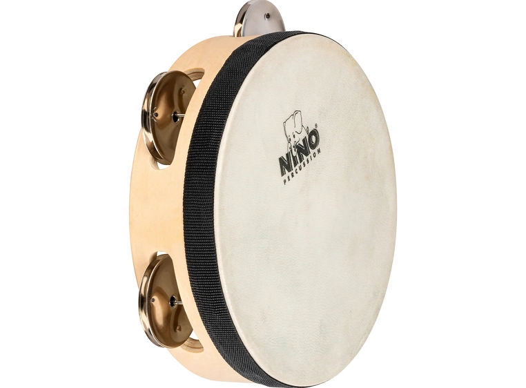Nino Percussion NINO942 Tamburin m.skinn Wood 6", 1 row 