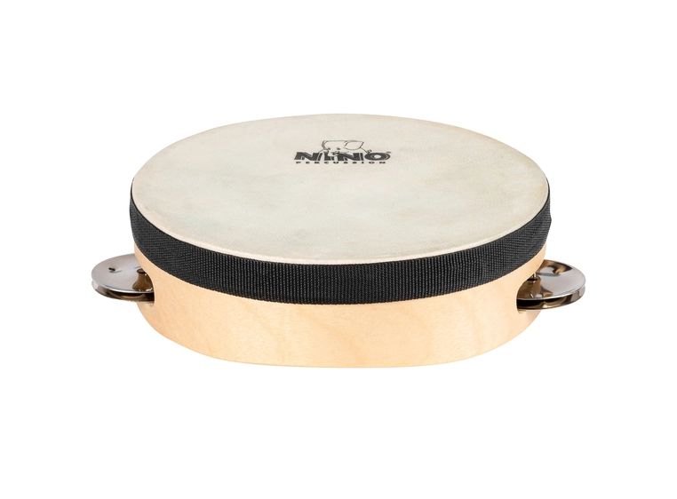 Nino Percussion NINO942 Tamburin m.skinn Wood 6", 1 row 