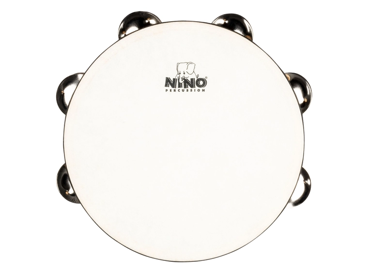 Nino Percussion NINO946 Tamburin m.skinn Wood 8", 2 rows 