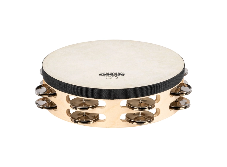 Nino Percussion NINO946 Tamburin m.skinn Wood 8", 2 rows 