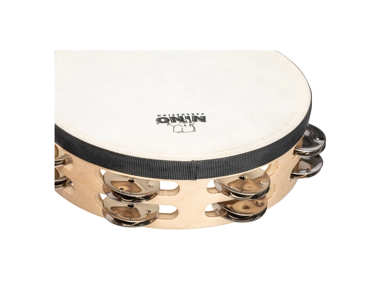 Nino Percussion NINO946 Tamburin m.skinn Wood 8", 2 rows 