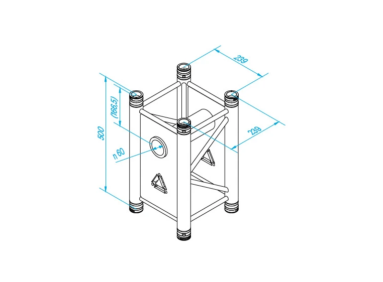 PROLYTE HT-Tårn Firkanttruss H30V-L050 Alu, Ø48x3mm 