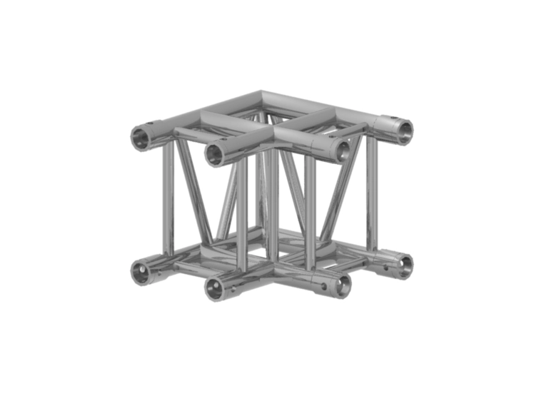 PROLYTE S36R-C003 Rektangel hjørne 2-Veis 90°, Alu, Ø50x5, Horistonal 