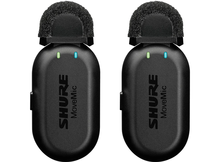 Shure Movemic Two Lavs, Charge case Camera Receiver 