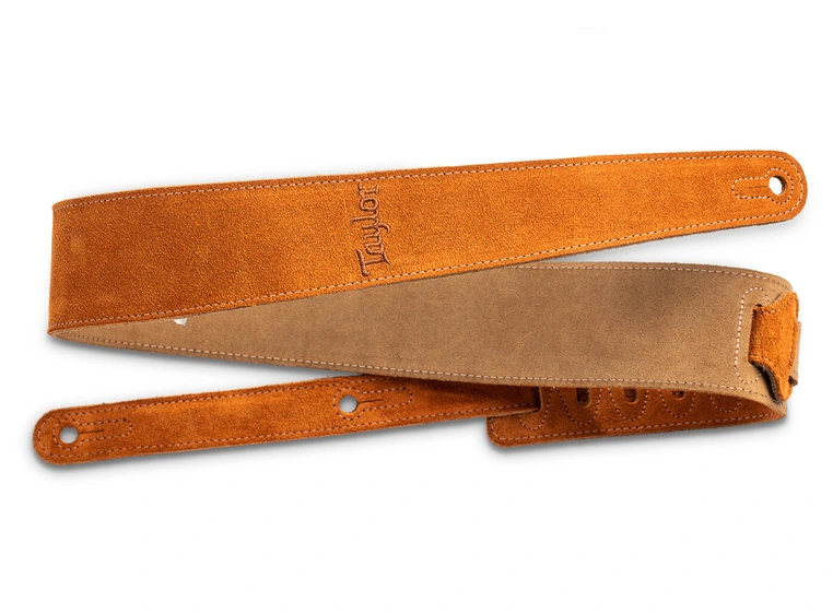 Taylor Strap, Embroidered Suede Honey, 2.5" 