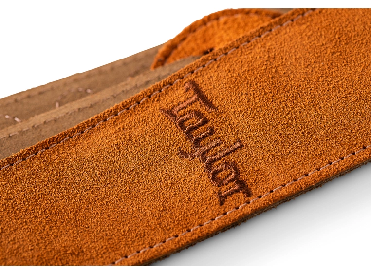 Taylor Strap, Embroidered Suede Honey, 2.5" 