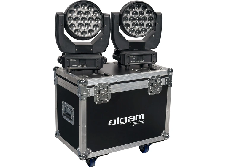 Algam Lighting MW1915Z-FLIGHT-DUO 2xMW19X15Z moving heads incl flight case