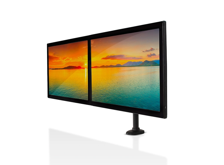 B-Tech BT7374/B Bordstativ for to skjermer, Black 