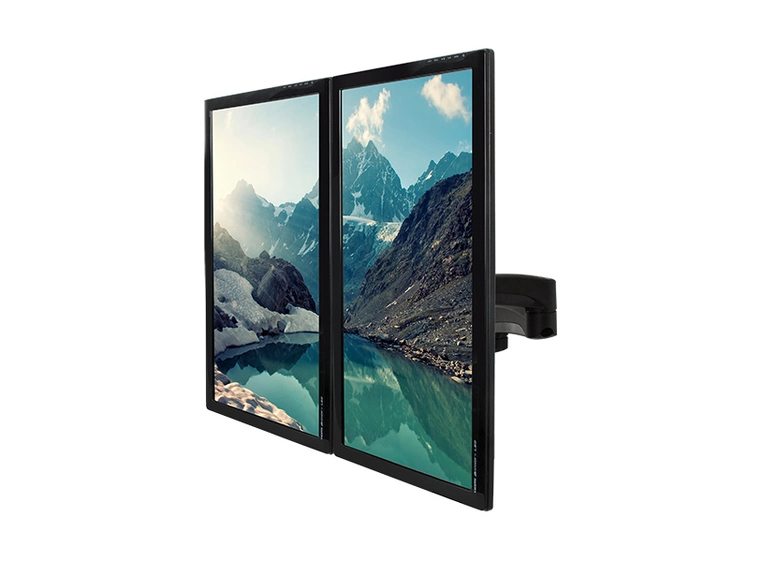 B-Tech BT7374/B Bordstativ for to skjermer, Black 