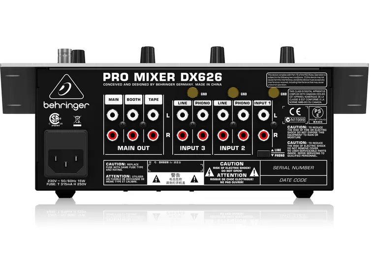 Behringer DX626 profesjonell mikser* Kundereturl 3-kanalers DJ-mikser 