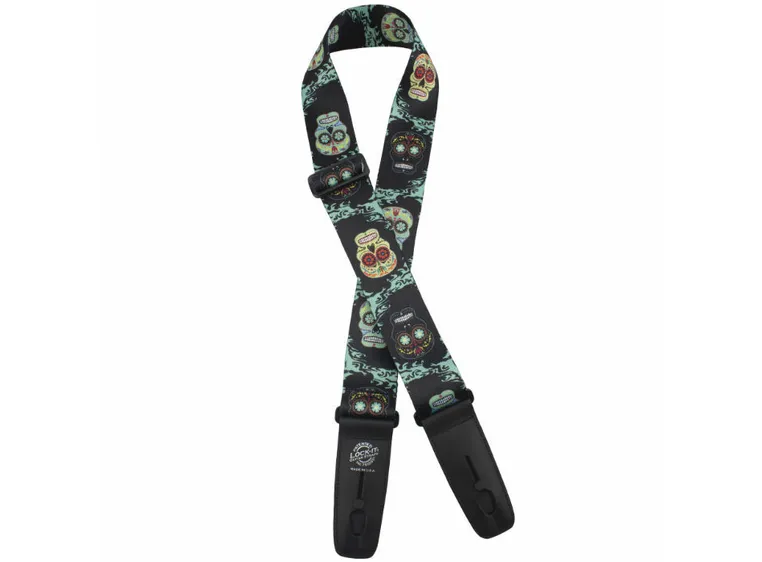 D'Andrea Lock-It Strap 2" Plush Poly Sugar Skulls 